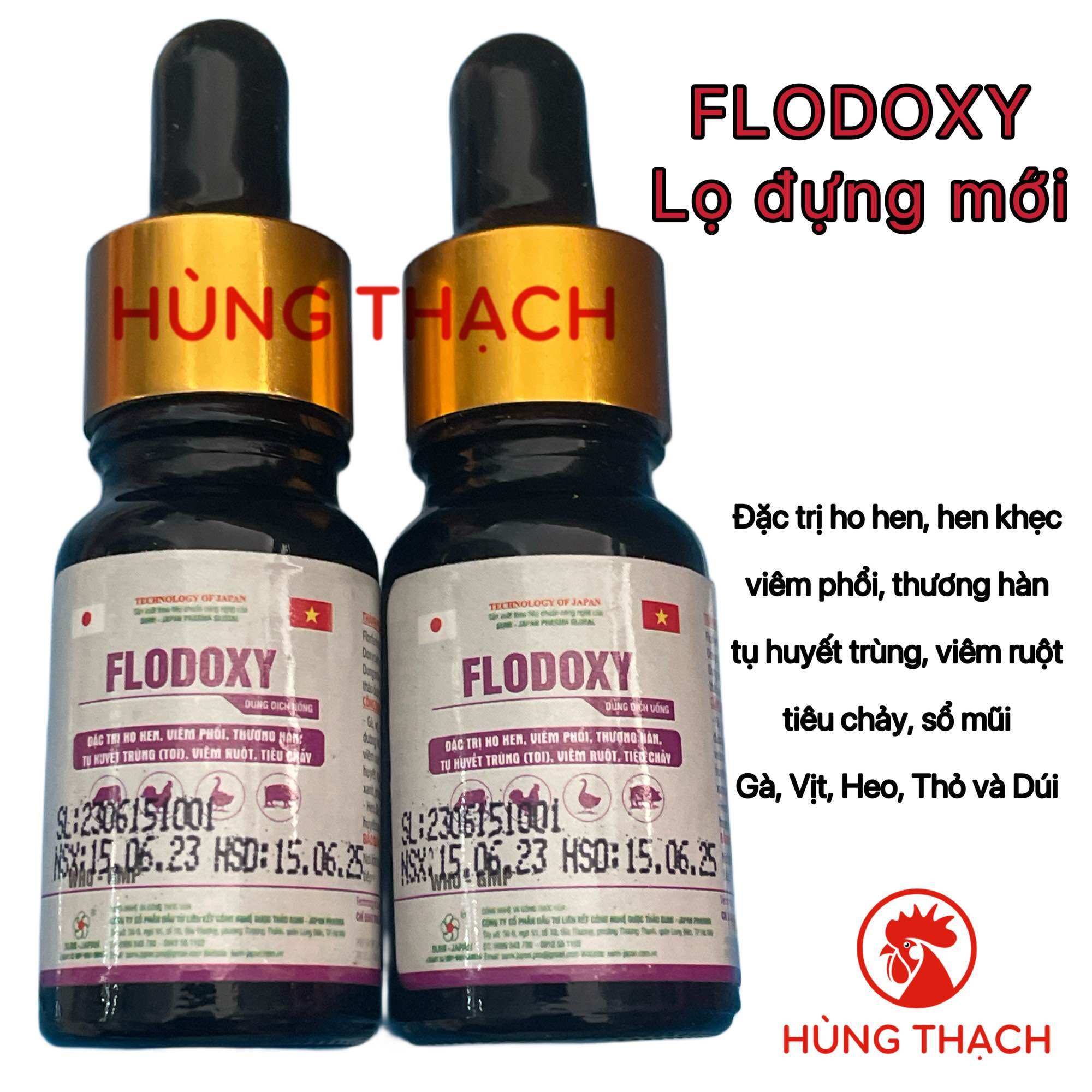 Flodoxy lọ 10ml trị khò khè, viêm phổi gà đá, thỏ, dúi vitamin
