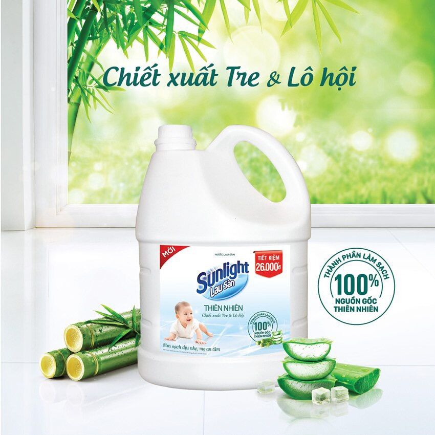 Nước Lau Sàn (NLS) Sunlight Thiên Nhiên - Can 3.6L