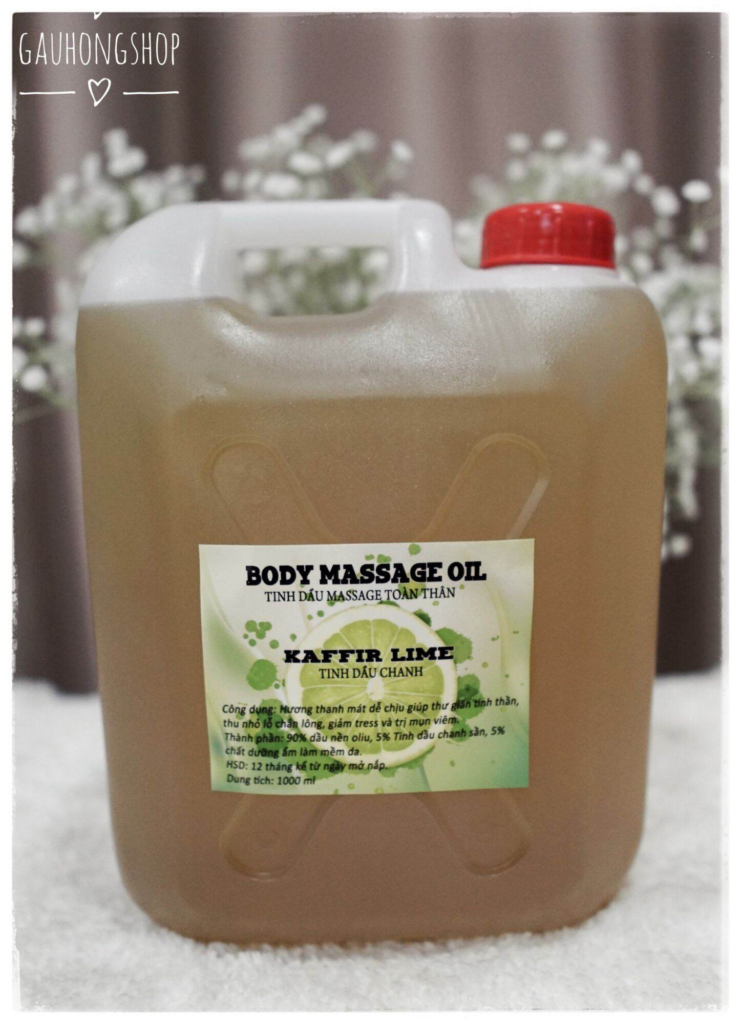 Lemongrass Body Massage Oil 5 Liter - Relaxing, Smooth Skin Care - Premium Product for Spas |   No Stickiness, No Stain, No Towel Stain