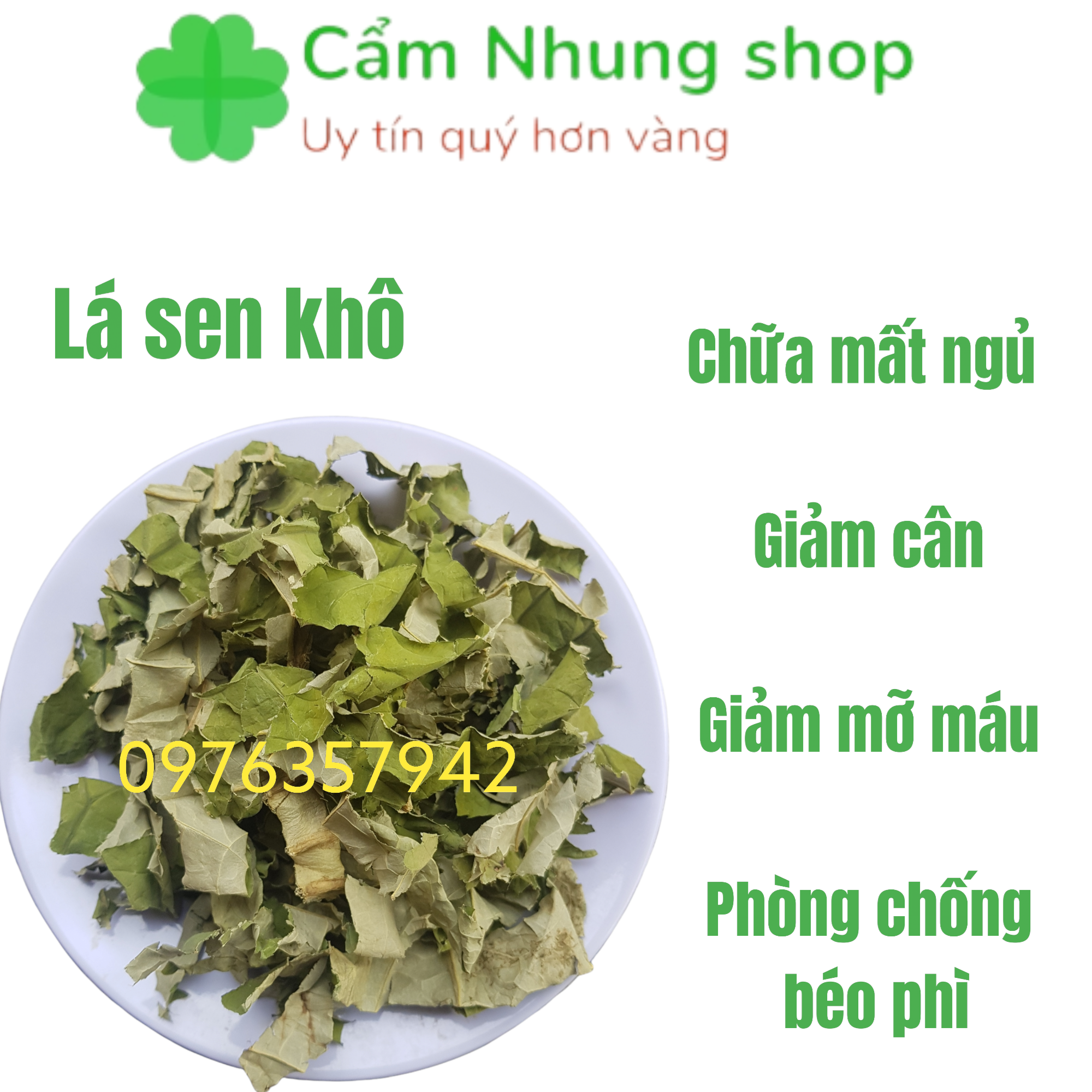 Lá sen khô giảm cân, ngủ ngon, hạ mỡ máu 500g