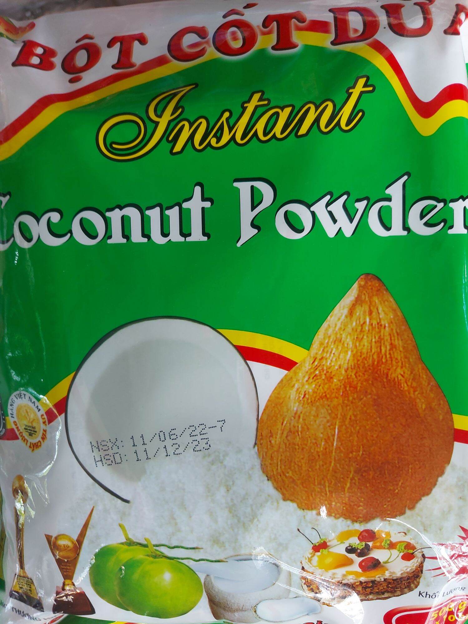 Bột Cốt Dừa MiNa Quả Đào 500g × 10 Gói.