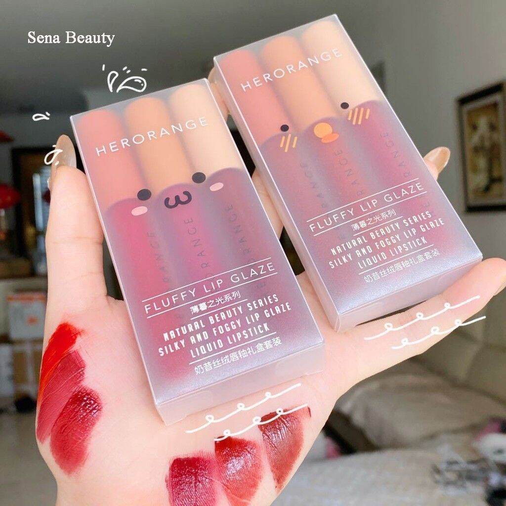 (Tách Lẻ) Set 3 Son Herorange - Son Kem Lì Nội Địa Trung