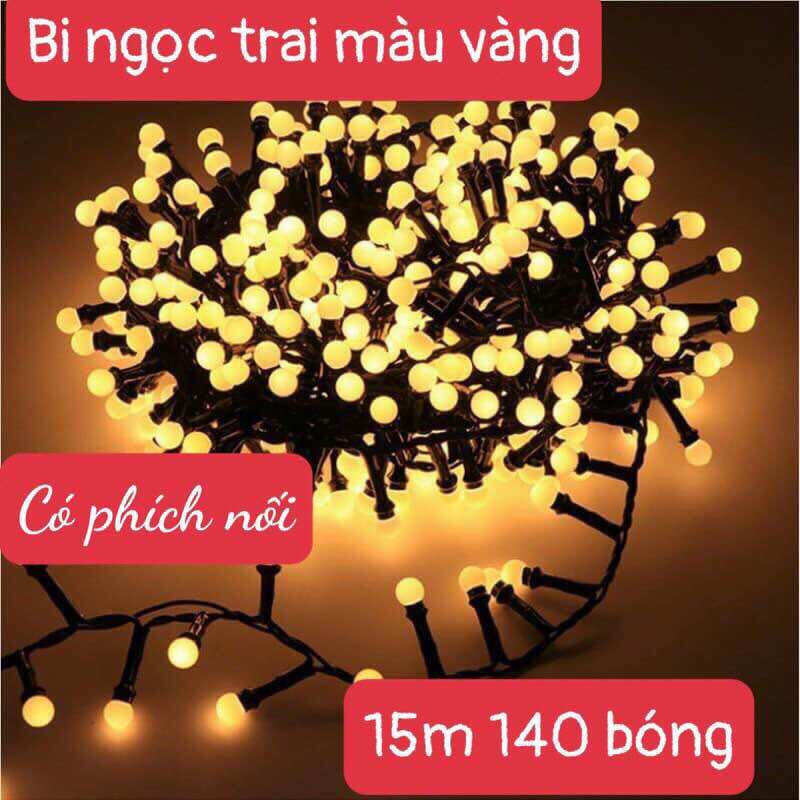 Dây đèn chớp led trang trí bi đục tròn 140 bóng