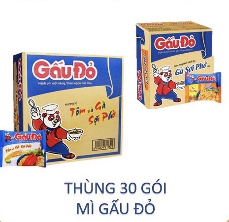 COMBO SỈ 1 thùng Mì Gấu Đỏ GÀ SỢI PHỞ (30goi*65g)