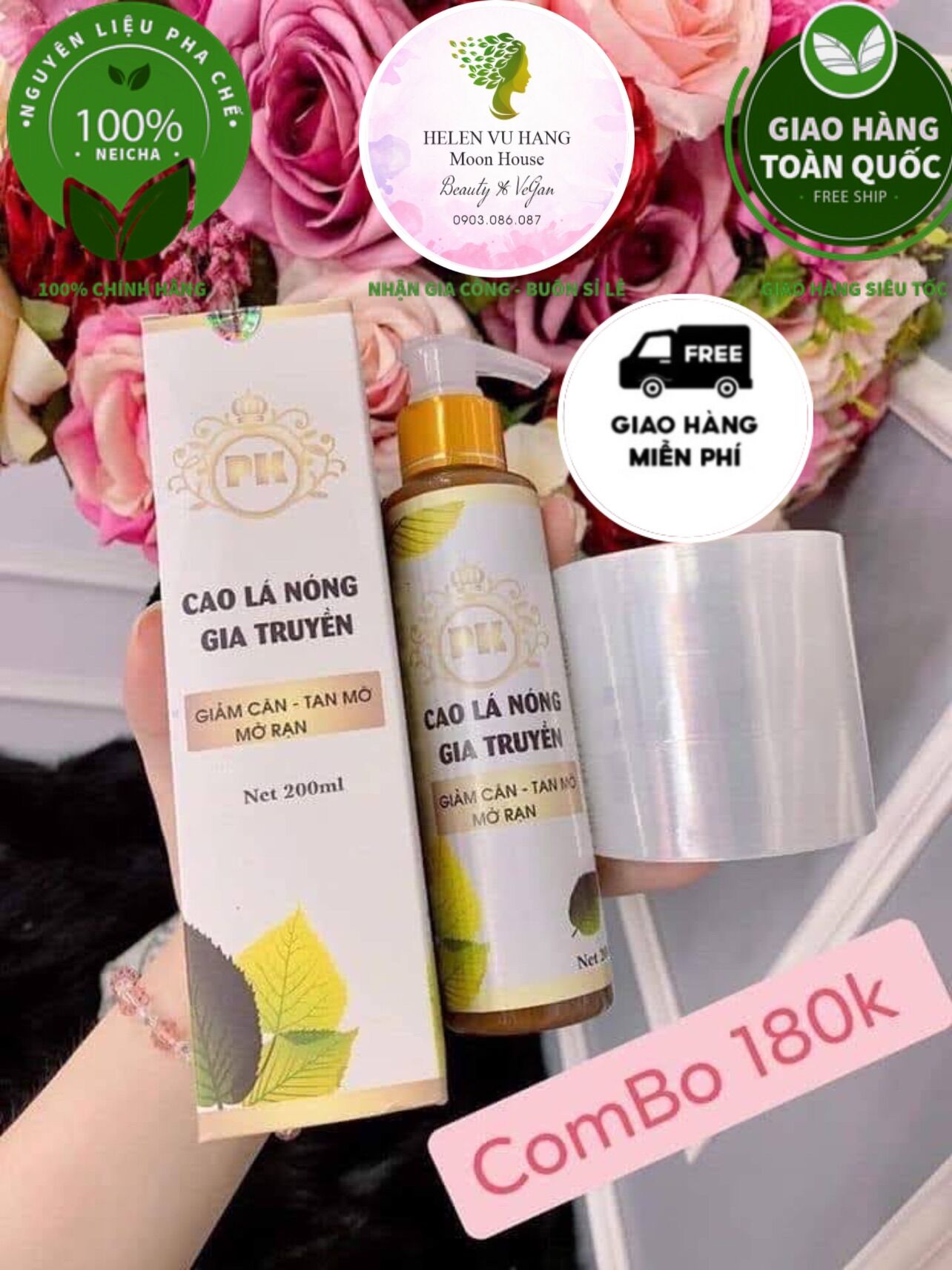 CAO LÁ NÓNG GIA TRUYỀN GIẢM EO TAN MỠ MỜ RẠN CHAI 200ML