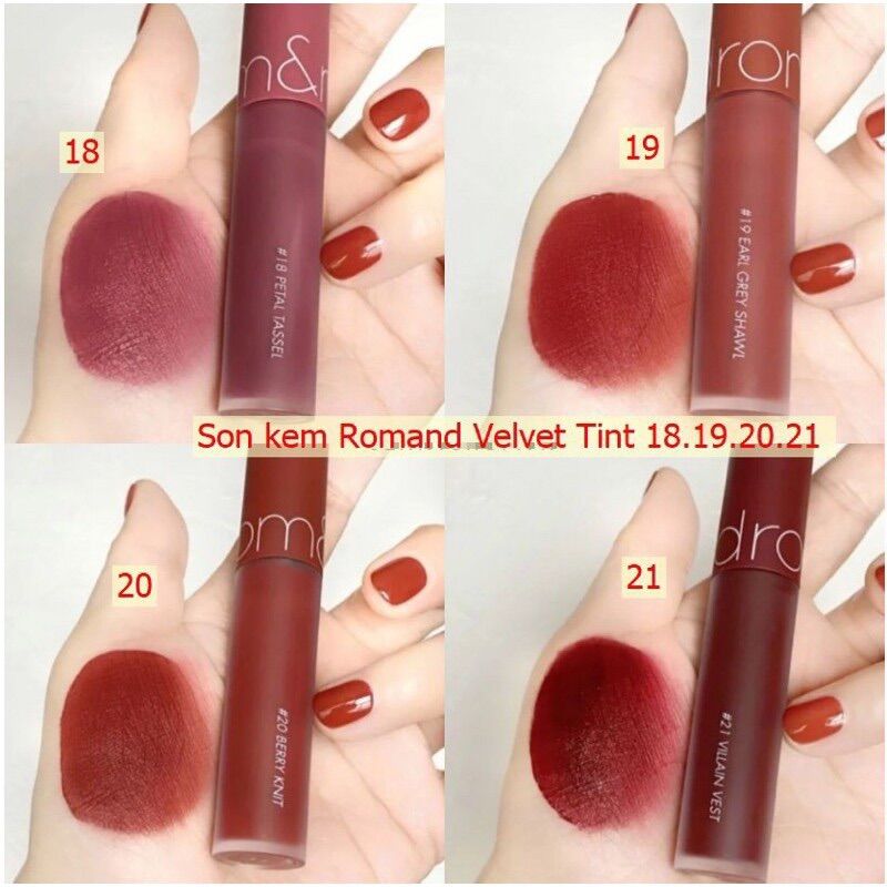 Son kem lì Romand Zero Velvet Tint Full màu