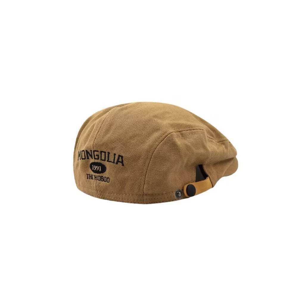 Unisex Retro Beret Hat, Mongolian Letter Embroidered Beret Hat, Dynamic Personality, Korean Style - Hnttstore - 3