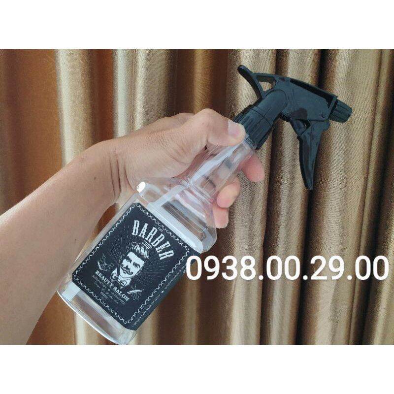 Bình xịt nước barber 500ml, bình xịt nước cắt tóc nam hình chai rượu.