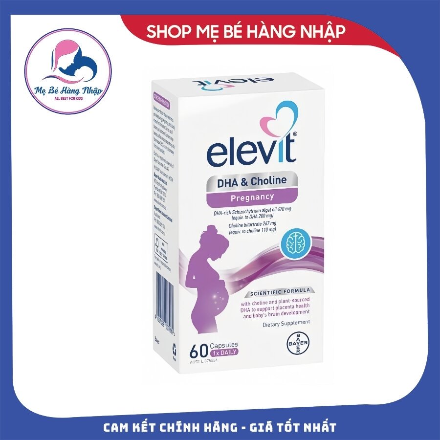 Hàng chuẩn úc] elevit dha + choline pregnancy 60 capsules- viên uống bổ sung dha cho mẹ bầu 60 viên