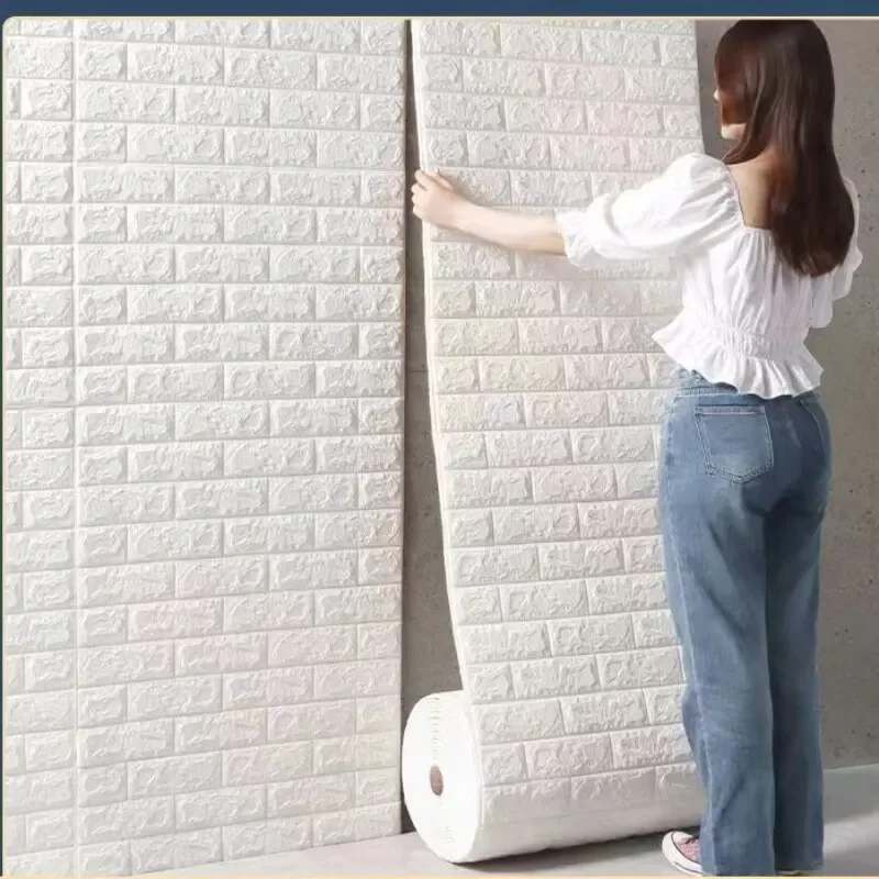 Giấy Dán Tường Chống Thấm Nước Tự Dính 3D 70cm * 1m Họa Tiết Gạch Trang Trí Nhà Cửa Cho Phòng Khách Phòng Ngủ Phòng Trẻ Em - Miếng Dán Tường Bằng Nhựa Vinyl