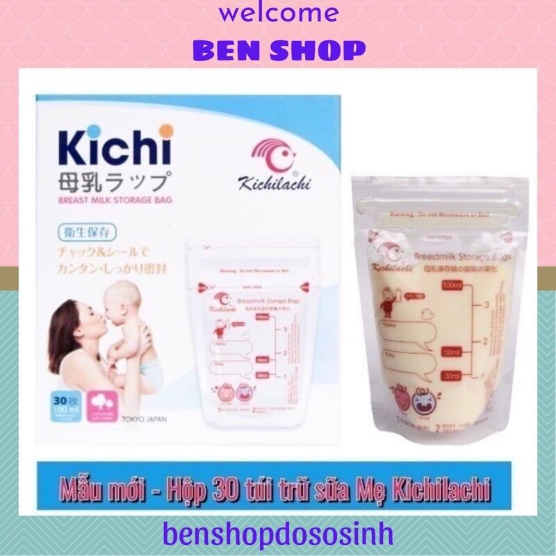 Hộp 30 túi trữ sữa kichi 100ml
