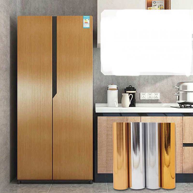 Decal vân nhôm xước dán tủ lạnh