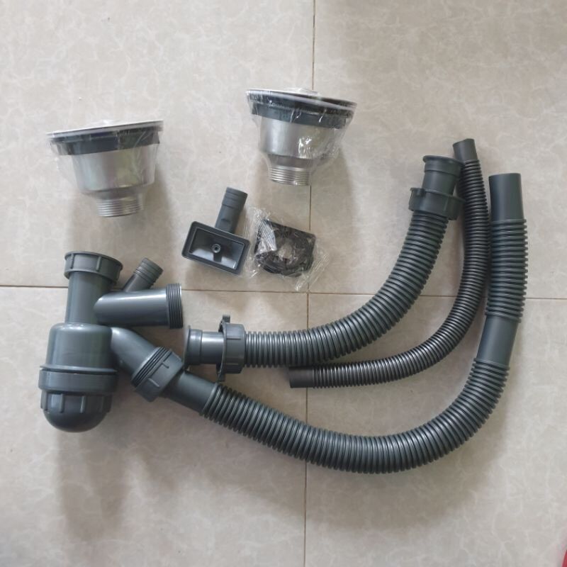 XI PHÔNG BỘ XẢ CHẬU RỬA CHÉN 2 HỘC INOX
