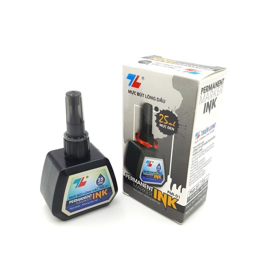 Mực lông dầu Thiên Long - Mực xanh, đỏ, đen