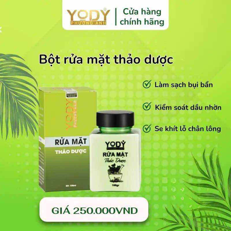 Bột Rửa Mặt Thảo Dược Yody Phương Anh 100 G