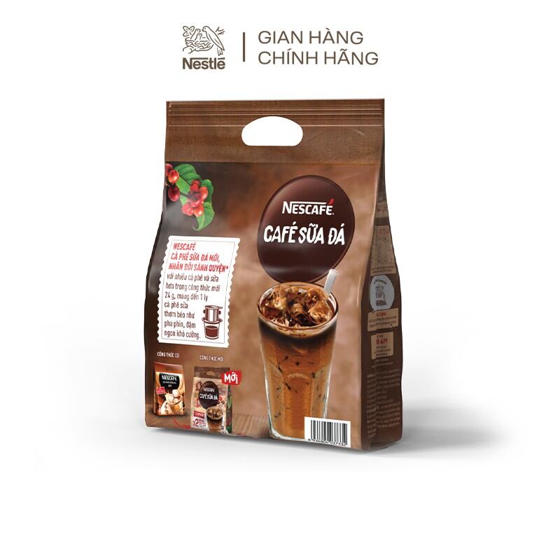 Bịch cà phê hòa tan Nescafe cà phê sữa đá (Bịch 25 gói x 24g)