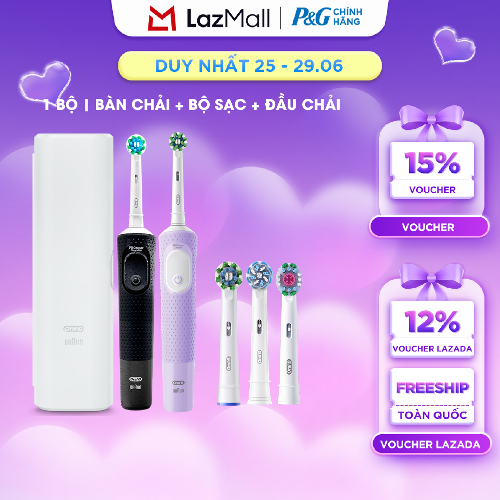 Bộ bàn chải điện Oral-B Vitality Pro Black