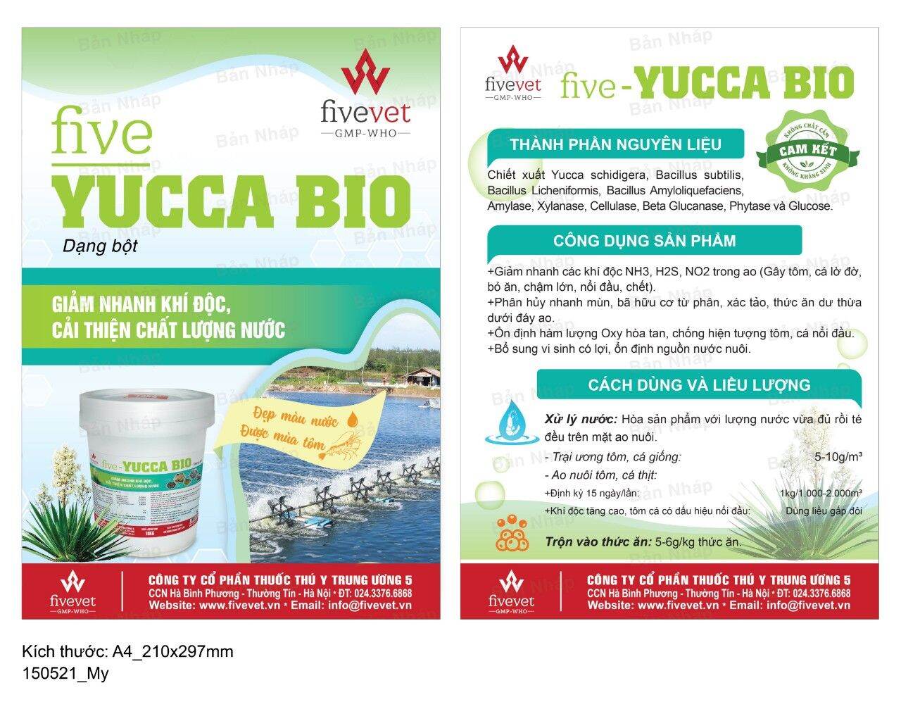 Yuca ( bột) : giảm nhanh khí độc, cải thiện chất lượng nước