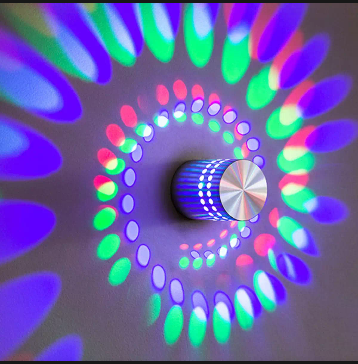 Đèn tường led xoắn ốc đổi màu có điều khiển từ xa
