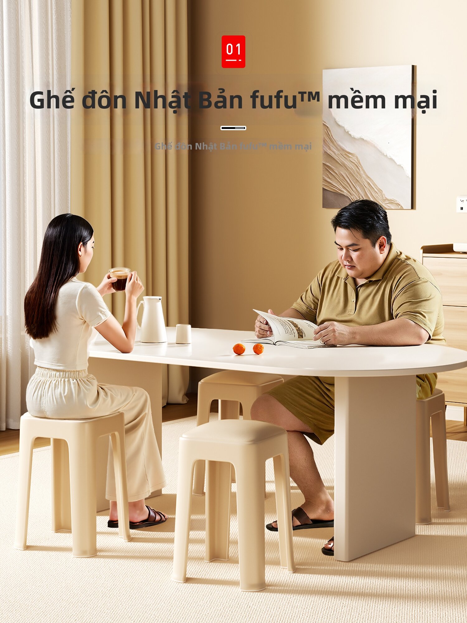 ZHIFAN | Ghế Đệm Mềm Nâng Cao có Thể Đặt chồng