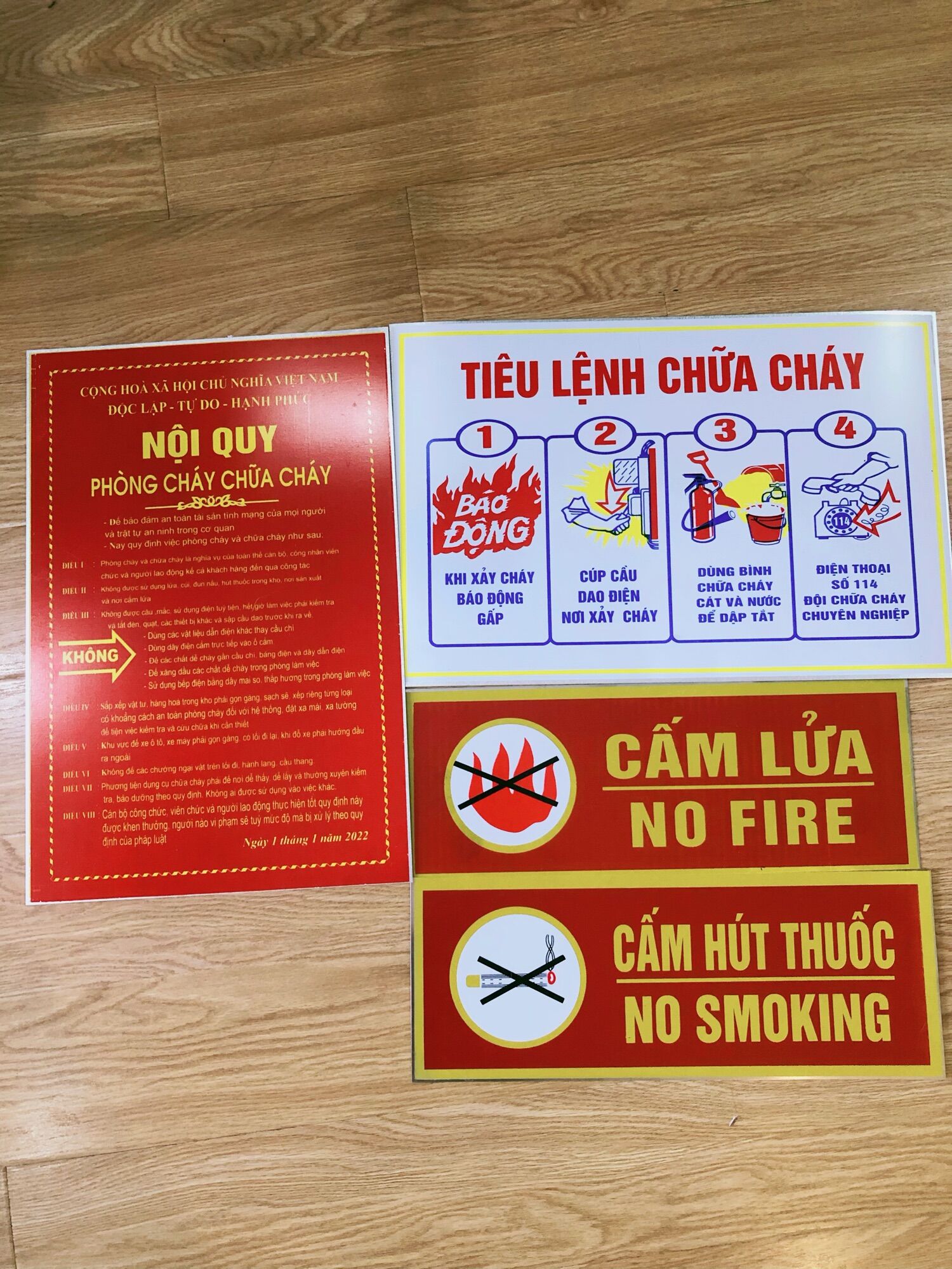 BỘ 4 TẤM NỘI QUY TIÊU LỆNH PCCC