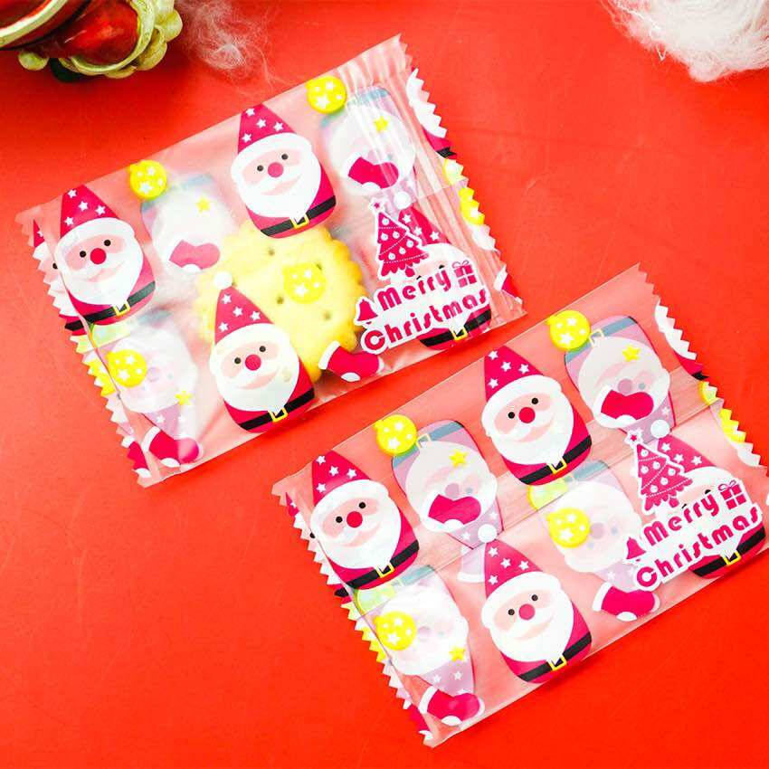 Túi nhựa cookie giáng sinh loại hàn miệng túi - 100 cái