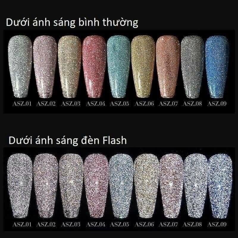 Sét sơn gel nhũ Flash 9 chai Vendeeni