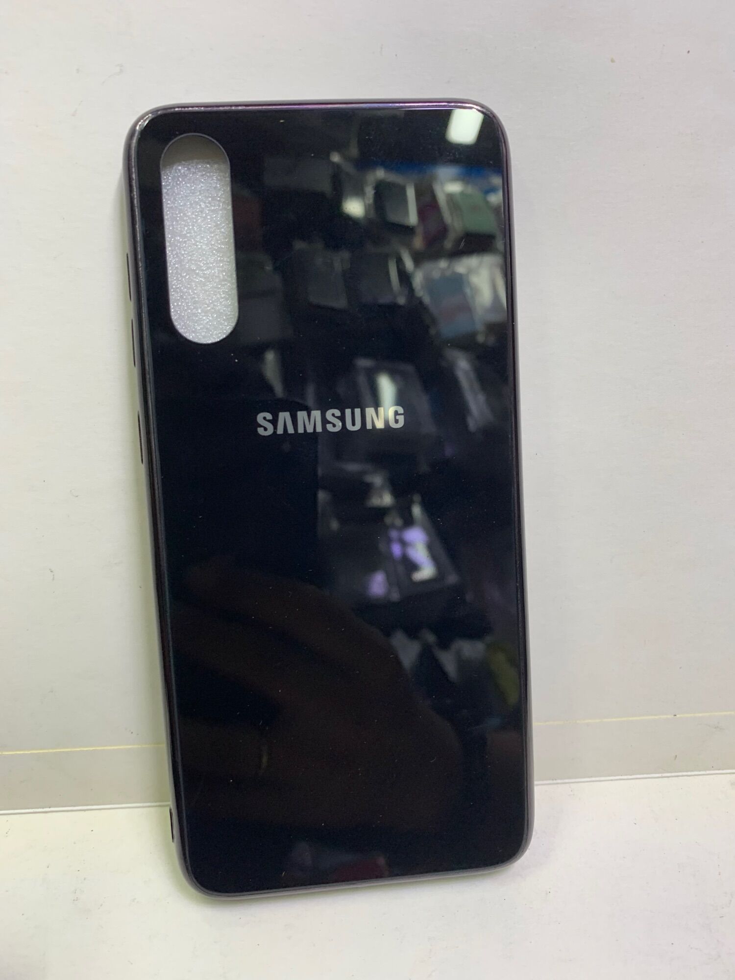 Ốp lưng Samsung A70 viền dẻo lưng bóng kính