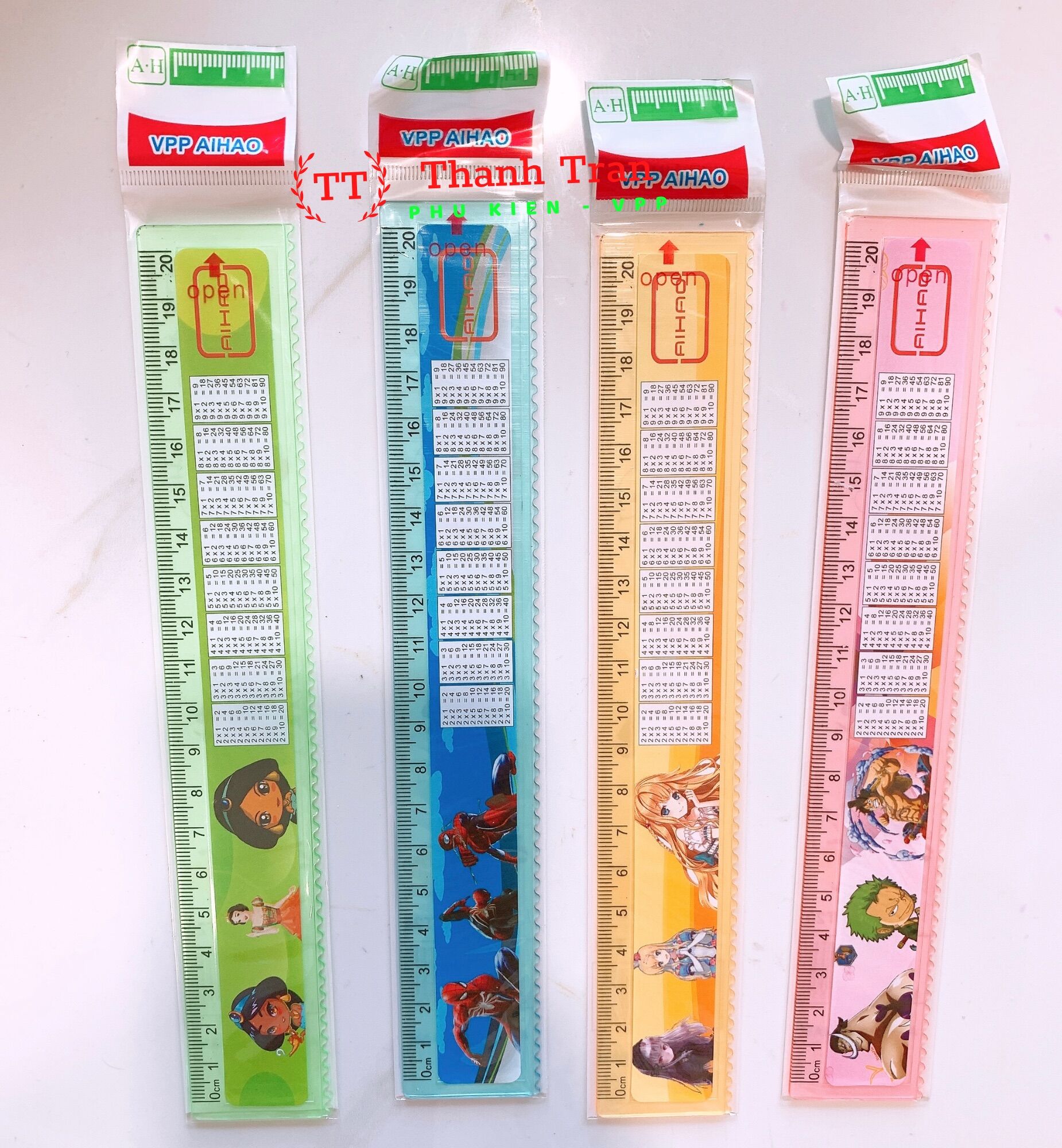 Thước kẻ in Bảng Cửu Chương dài 20cm