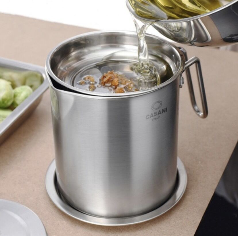 🇮🇹 CA LỌC DẦU INOX CASANI (KEEP USED OIL HYGIENICALLY) 2L 🇰🇷