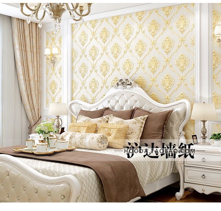 Giấy dán tường 3D hoa văn in nổi khổ 53cm (dùng keo ) 5 màu