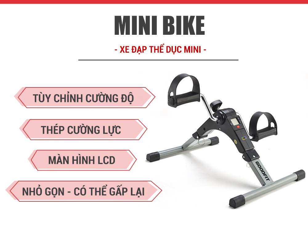 Xe đạp thể dục mini tại nhà gấp gọn GoodFit GF002MB