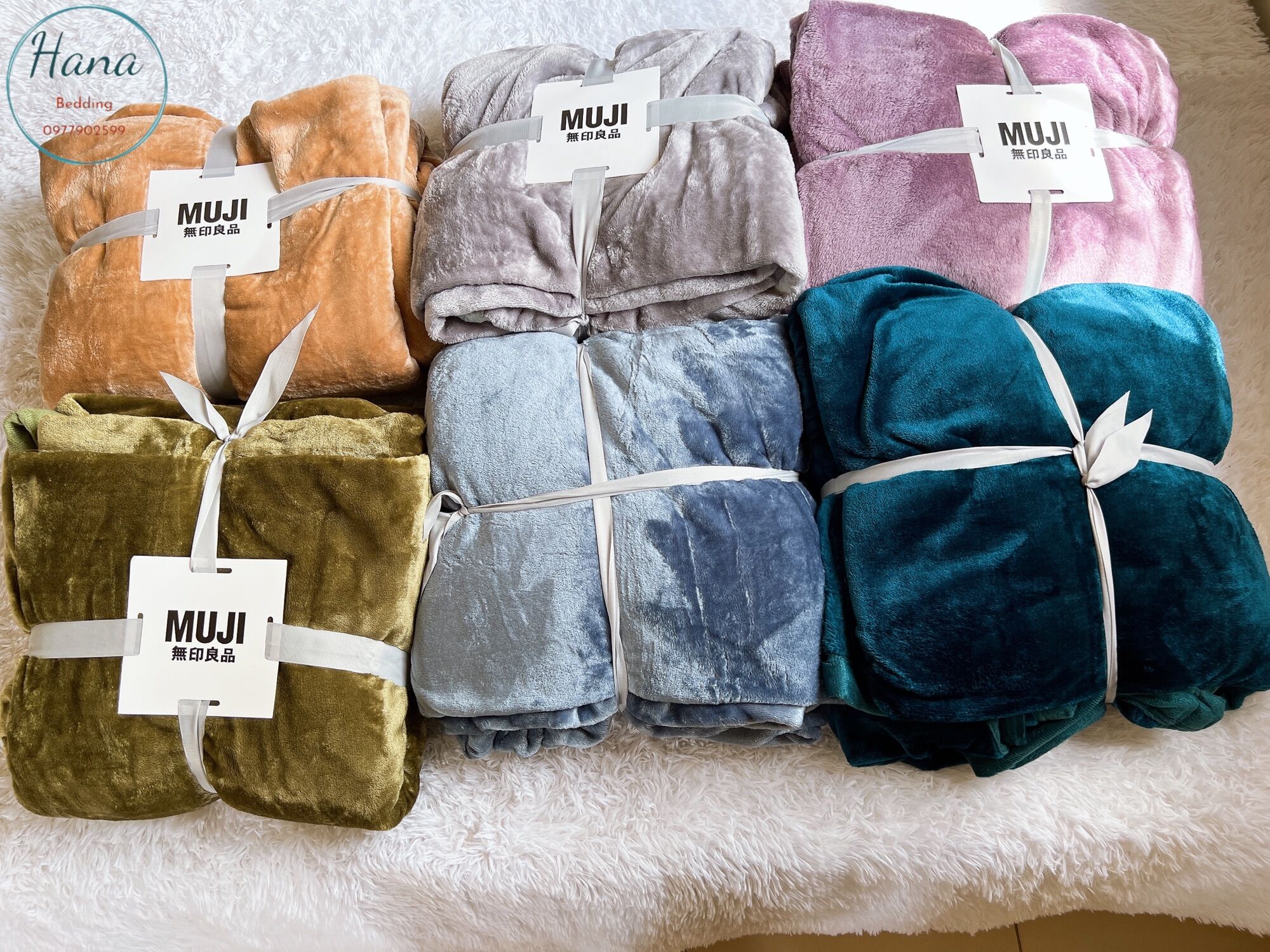 Mền lông tuyết Muji 2 lớp siêu mền siêu mịn sang trọng kích thước 2mx2.3m