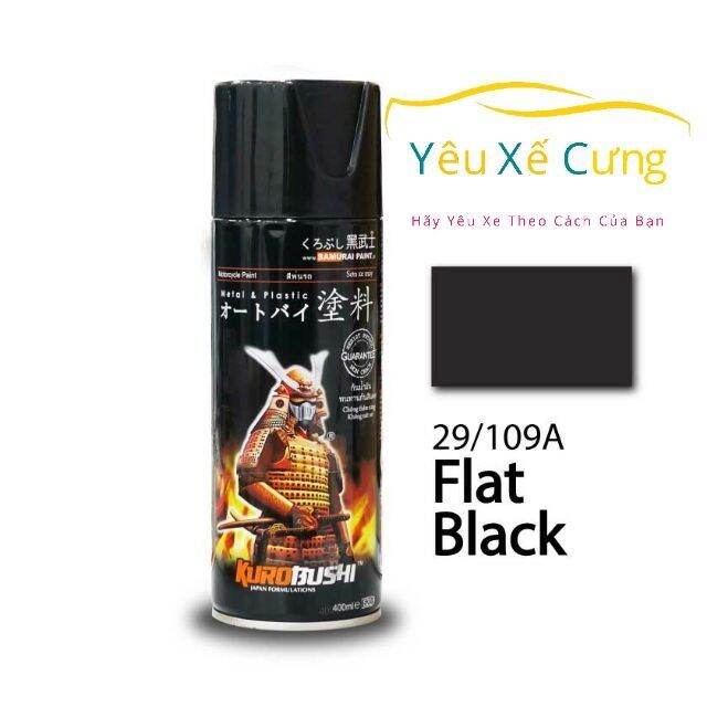 H2***_Chai xịt sơn xe máy Samurai H2 chịu nhiệt màu đen mờ
