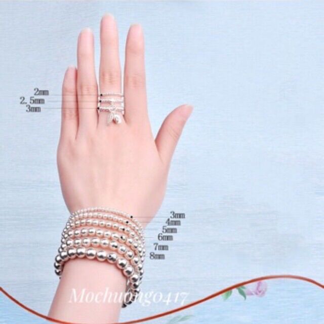 [Bạc 925] 5 Bi bạc trơn 2-4mm
