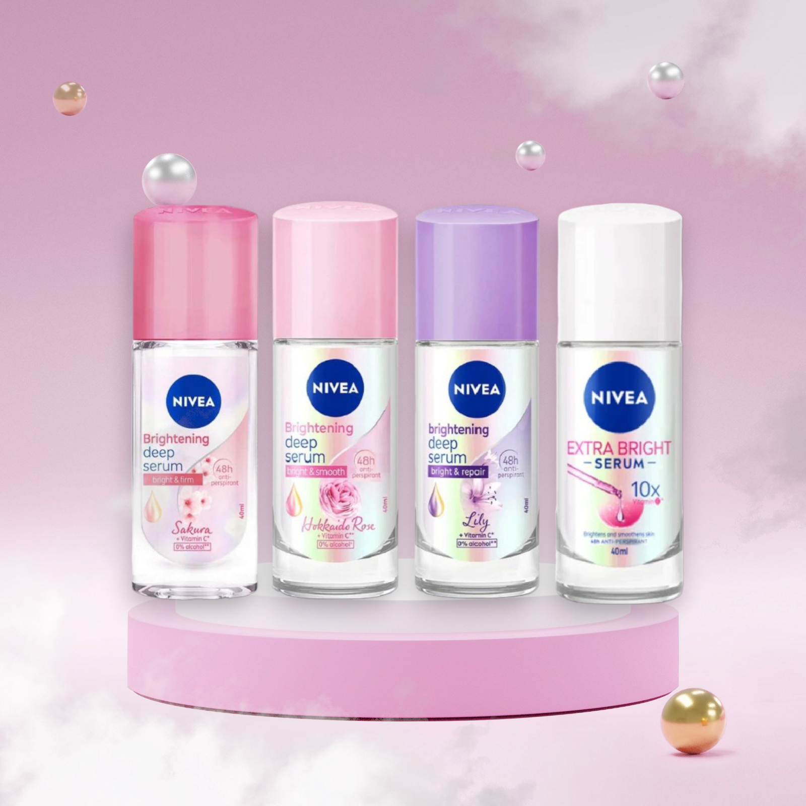 Lăn Khử Mùi Nữ Nivea Serum Sáng Mịn Hương Nước Hoa 40ml
