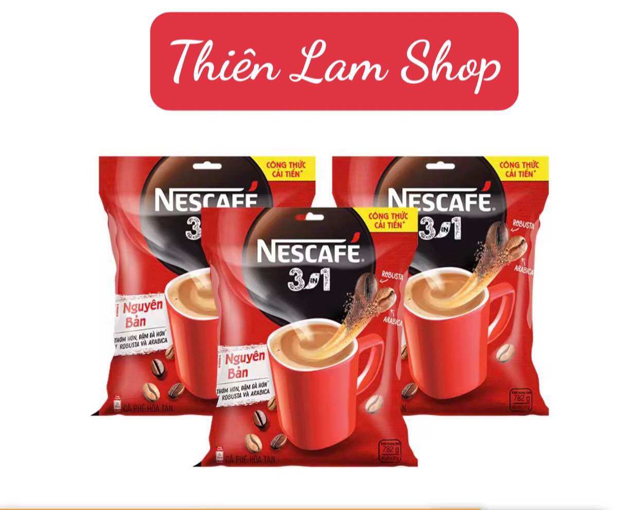 Nescafe 3in1-Combo 4 bịch16g