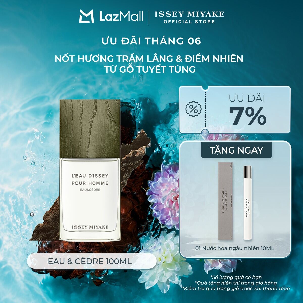 Nước Hoa nam Issey Miyake L’Eau d’Issey Pour Homme Eau  Cèdre Eau de Toilette Intense 100ml