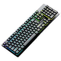 EWEADN | Bộ bàn phím giả cơ và chuột có dây, Gõ êm, LED nền, Thiết kế hầm hố, Fullsize cho Gaming