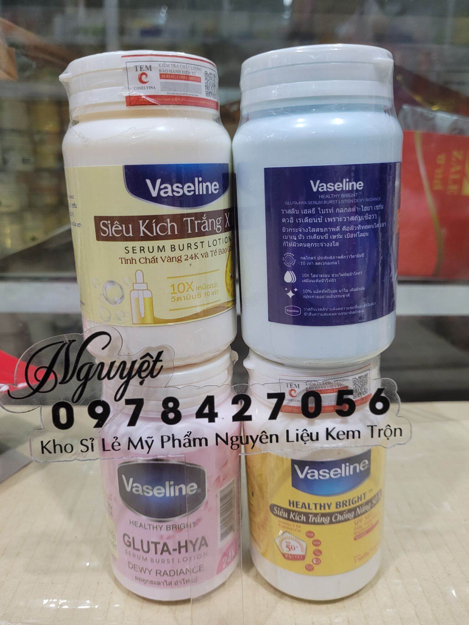 Siêu Kích Trắng Vaseline 10x,50x Thái Lan 250g