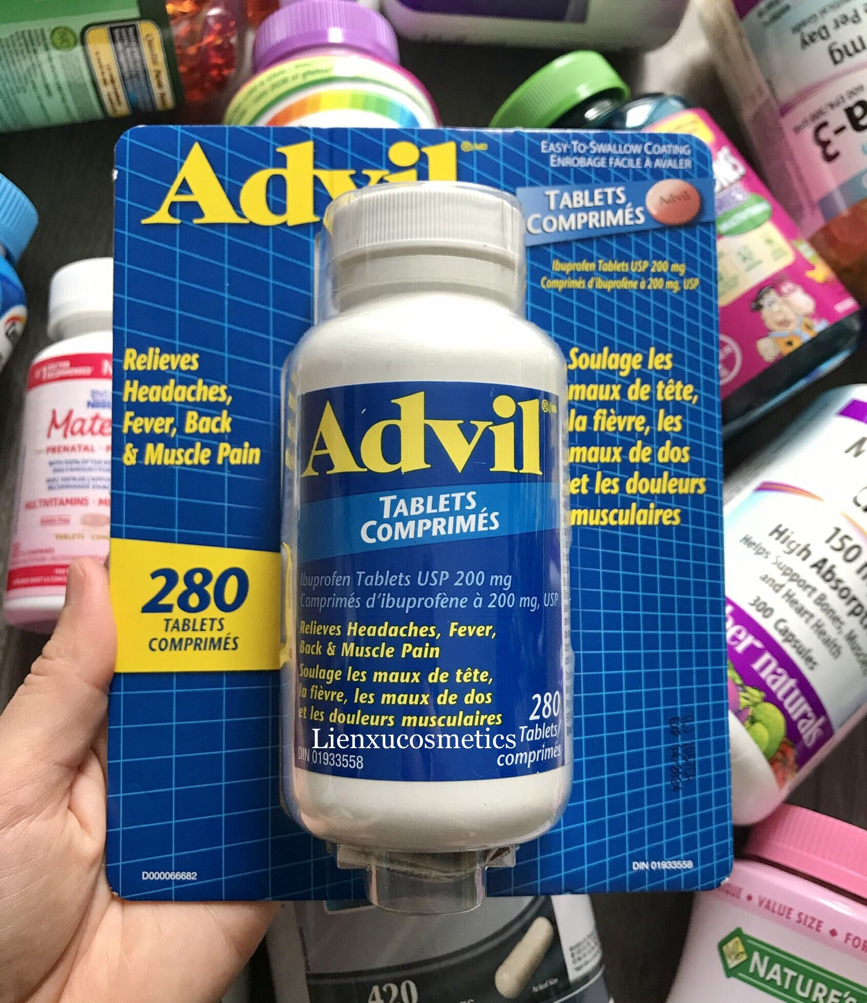 Hộp ádvil 280 viên, 200mg viên cứng;