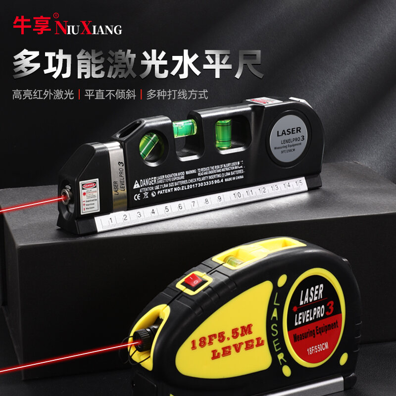 Thước Nivo Laser Thước Đo Bằng Nước Trang Trí Gia Dụng Loại Nhỏ Thước Tam Giác Nâng Hạ Thiết Bị Đo Khoảng Cách Dây Hồng Ngoại Kiểu Tiện Mang Theo