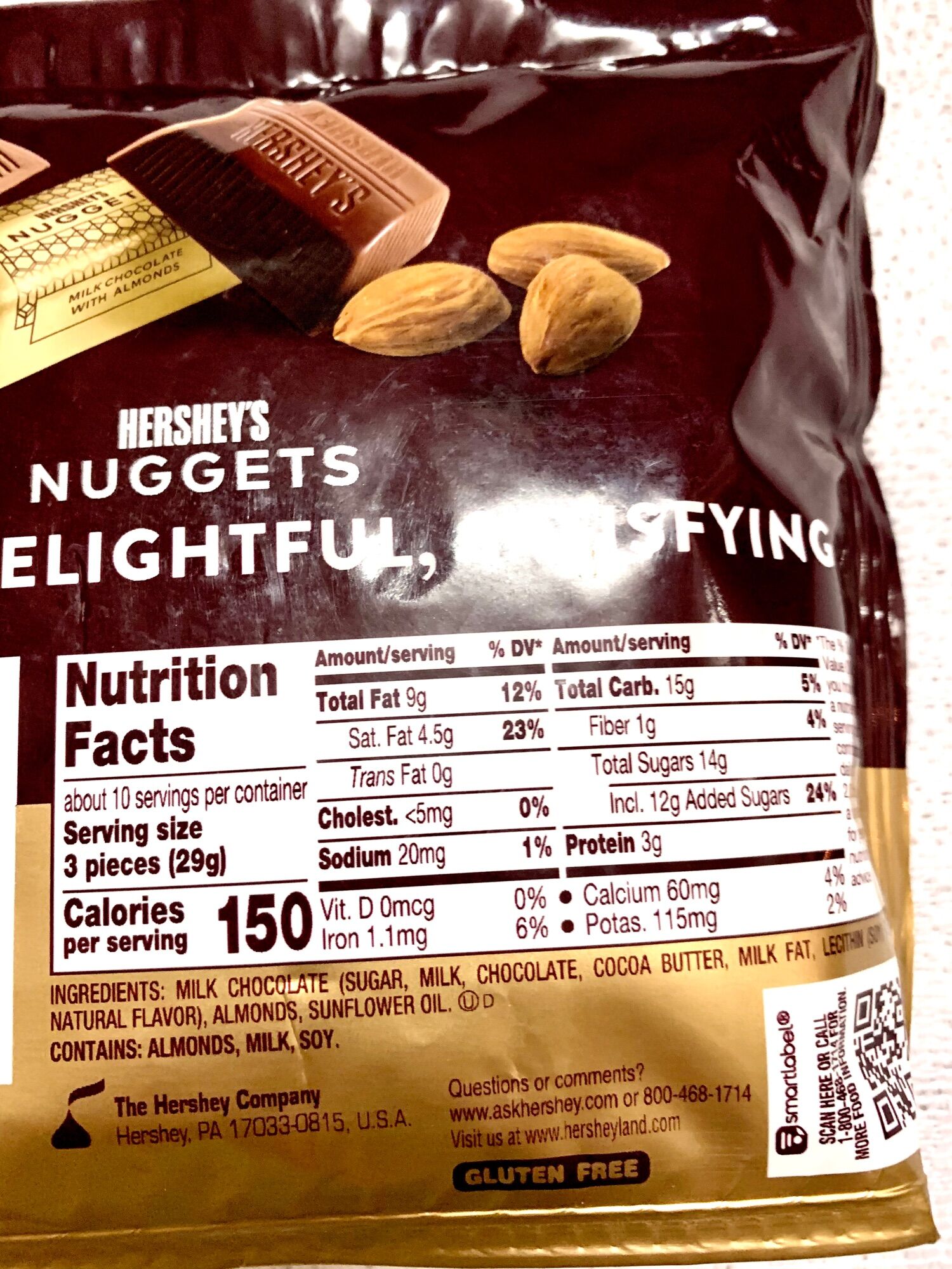 Kẹo sôcôla Hershey’s Nuggets 289g Mỹ