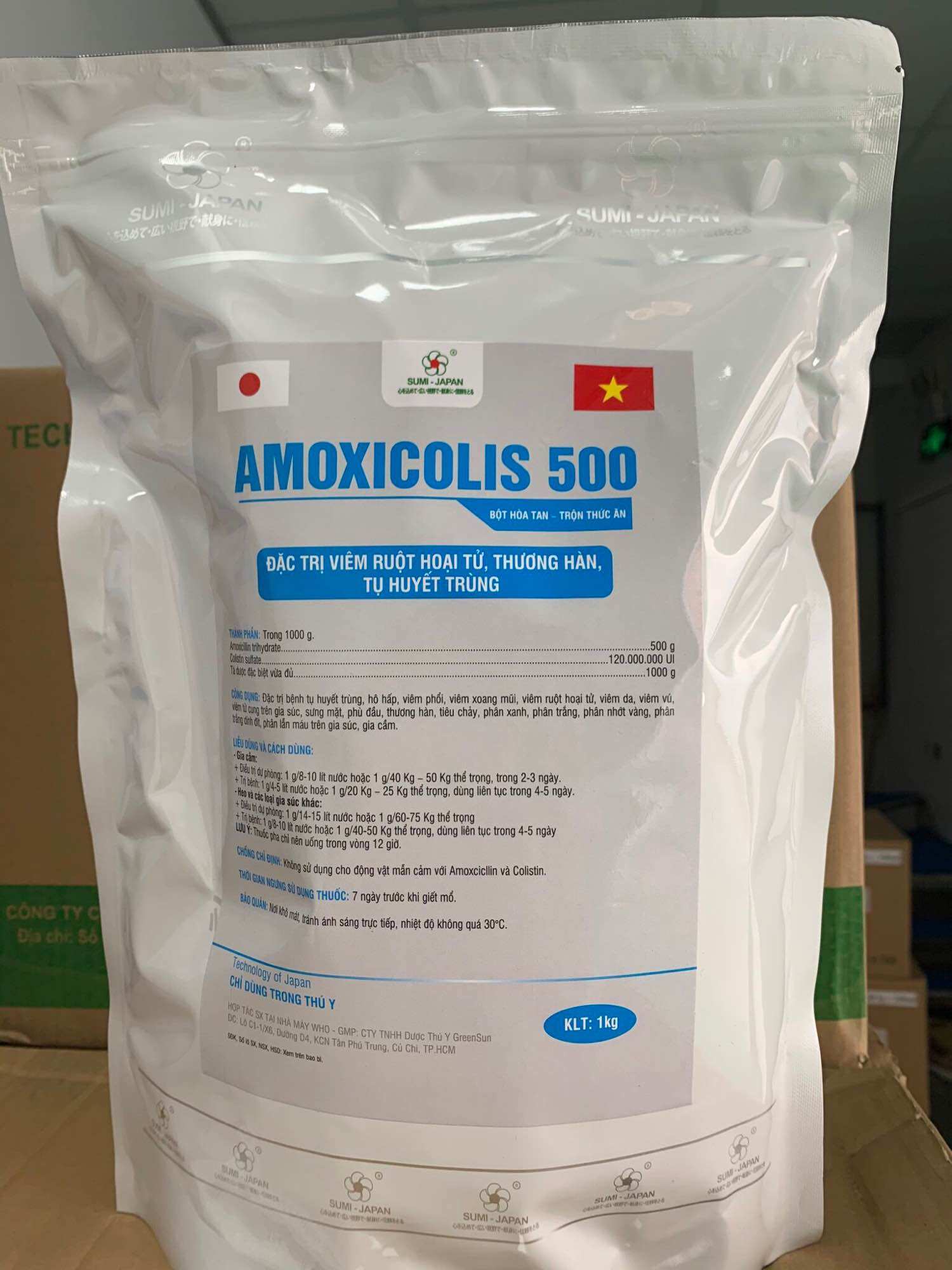Amocolis 500 gói 100 g dùng trong thú y