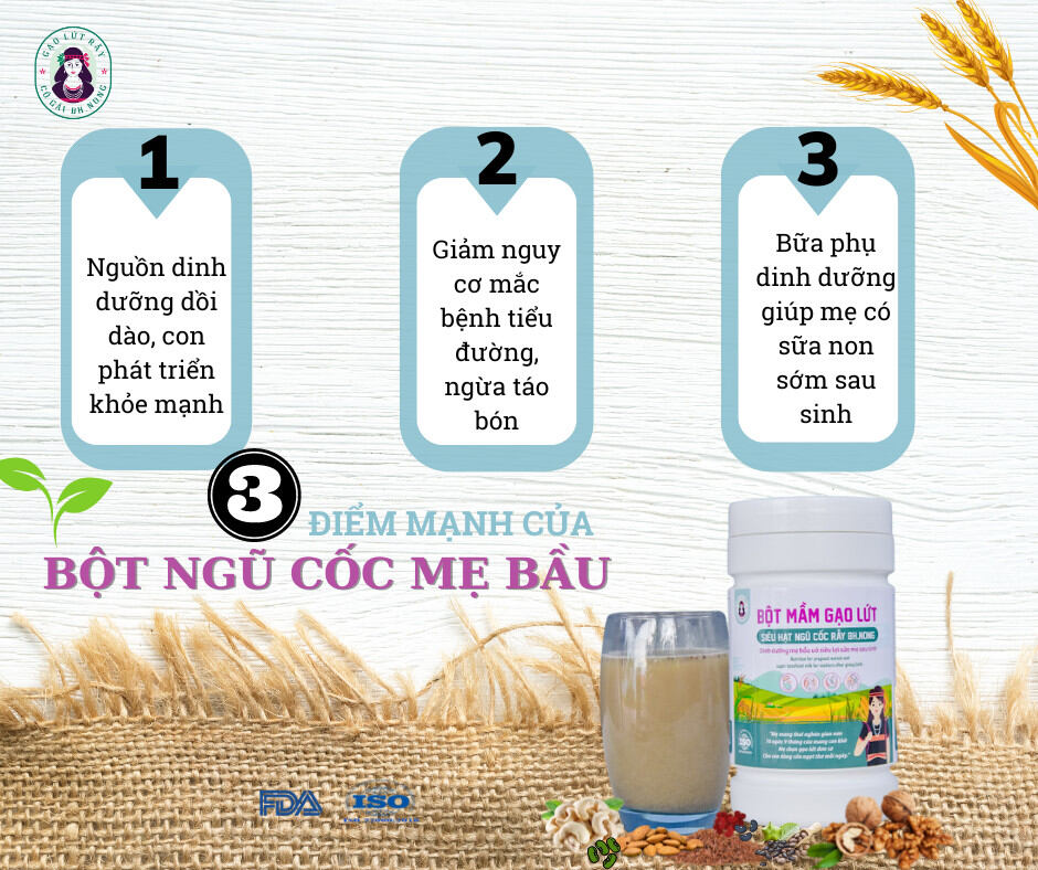[Freeship MAX]Bột mầm gạo lứt ngũ cốc ( bầu và lợi sữa)||Thu Tâm Food