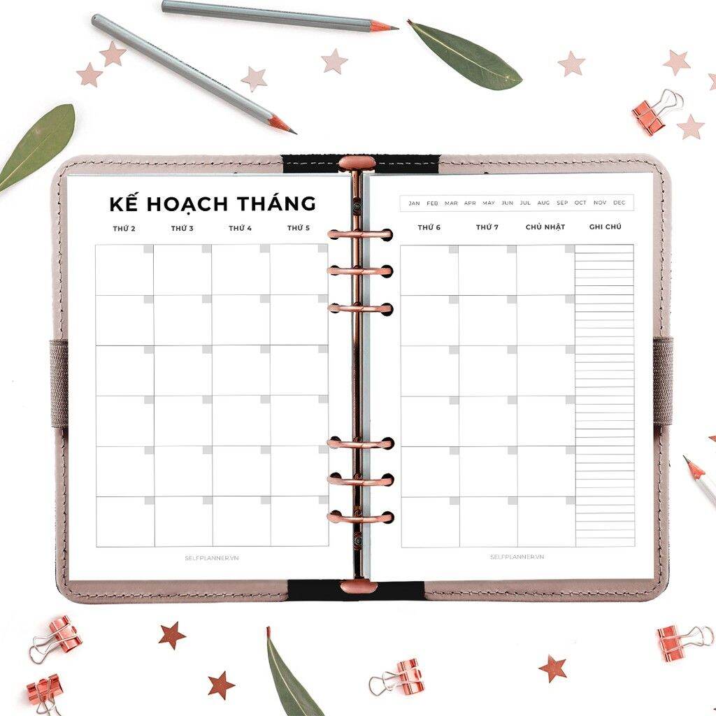 0Ruột giấy sổ refill kế hoạch năm 2021 A5 còng 6 lỗ của Self Planner