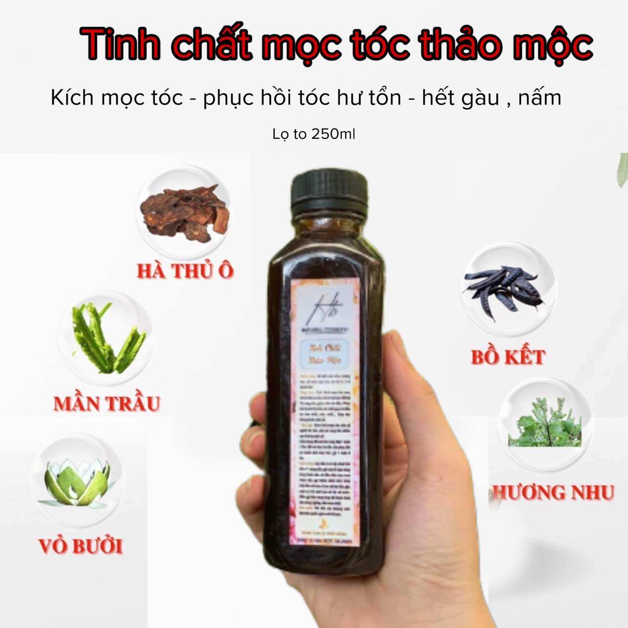 Tinh chất Thảo Mộc ủ dưỡng tóc - Giảm rụng tóc, kích mọc tóc, chống khô xơ chẻ ngọn