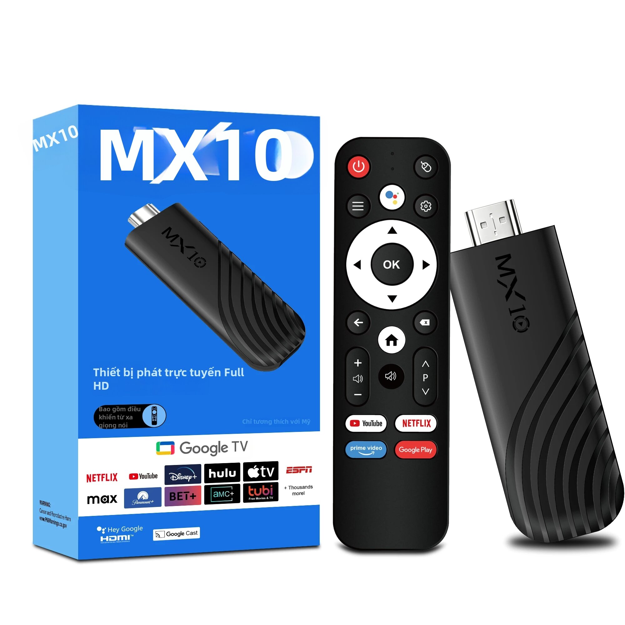 MX10 | Đầu Thu Truyền Hình 4K MX10 TV Dongle Stick Android 13, RAM 8GB, Bộ Nhớ 128GB, Bluetooth 5.4, Điều Khiển Từ Xa Đa Ngôn Ngữ Để Phát Trực Tuyến Đa Phương Tiện