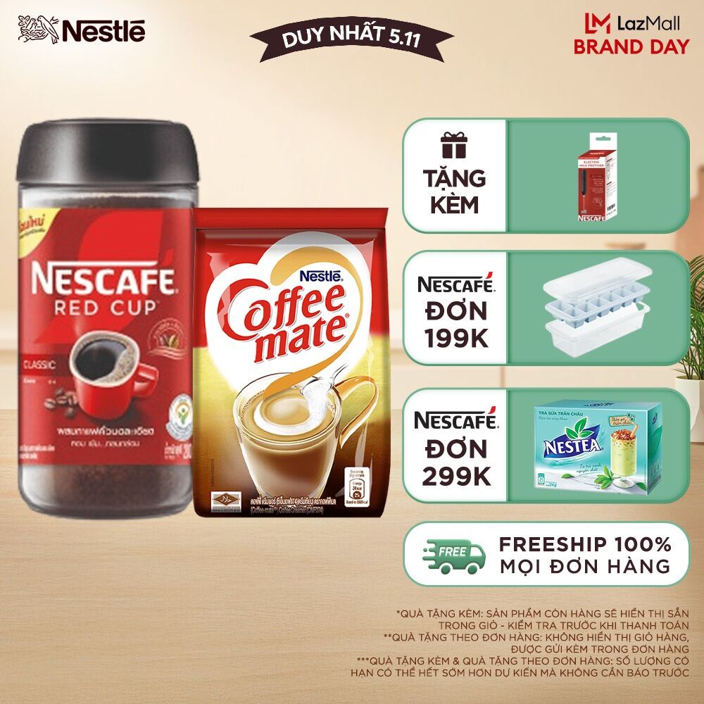 [ƯU ĐÃI THÁNG 11] Combo 1 Hũ Cà Phê Nescafé Red Cup (200g) + 1 Bột kem Nestle Coffee Mate (453.7g)