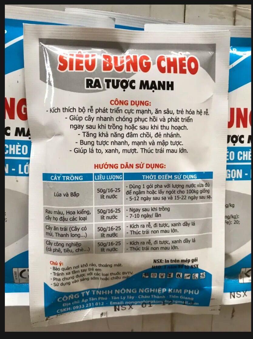 phân bón lá SIÊU BUNG CHÈO gói 50g